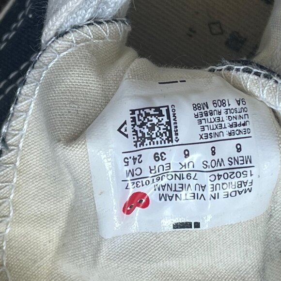 Converse x PLAY Comme des Garçons Chuck 70  Size W: 8 M:6 - Picture 7 of 7